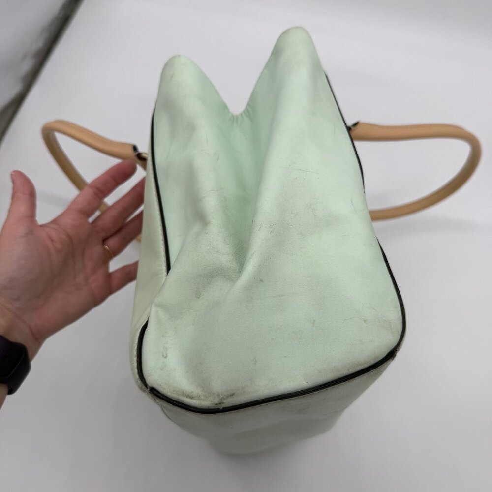 Kate Spade Mint Green Shoulder Bag with Tan and Black Trim - Picture 6 of 14